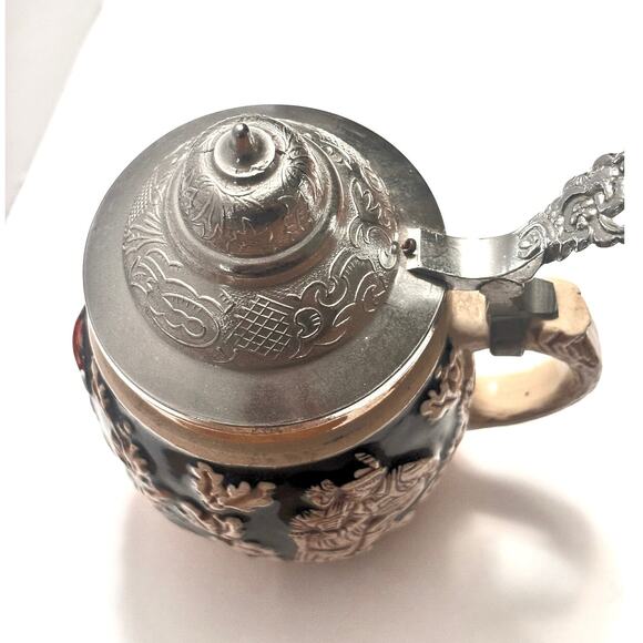 'Berchtesgaden' German Stein with 2" Lid. Hand Painted in Western Germany 5 inch - Picture 10 of 12